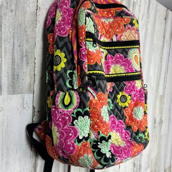 Vera Bradley Quilted Campus Backpack Ziggy Zinnia Pattern (Ret) Multi Cotton EUC - Picture 3 of 9